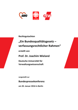 Ein Bundesqualit&auml;tsgesetz &ndash; verfassungsrechtlicher Rahmen