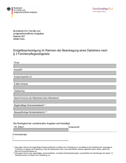 Entgeltbescheinigung im Rahmen der Beantragung eines