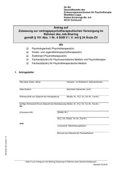 Job-Sharing Zulassung im Rahmen einer Gemeinschaftspraxis