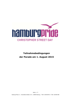 Teilnahmebedingungen der Parade am 1. August