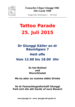 Tattoo Parade 25. Juli 2015