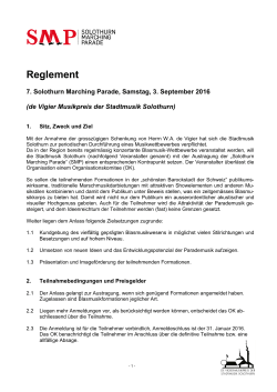 Reglement - Solothurn Marching Parade
