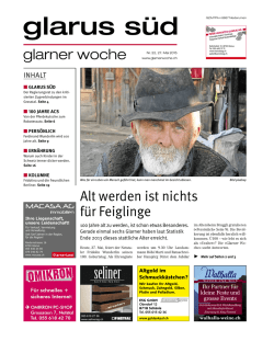 Glarner Woche, Glarus S&uuml;d, 27.5.2015