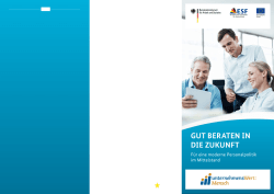 Gut beraten in die Zukunft - Für eine moderne Personalpolitik im