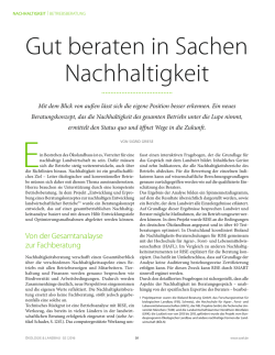 Gut beraten in Sachen Nachhaltigkeit