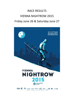 RACE RESULTS VIENNA NIGHTROW 2015 Friday June 26