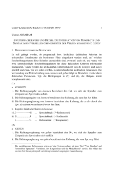Grazer Linguistische Studien 41 (Frühjahr 1994) Werner ABRAHAM
