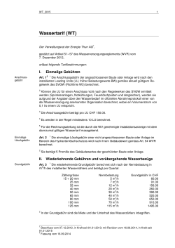 Wassertarif - Energie Thun