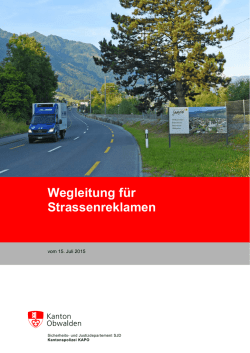Wegleitung f&uuml;r Strassenreklamen