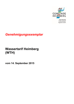 Genehmigungsexemplar Wassertarif Heimberg (WTH)