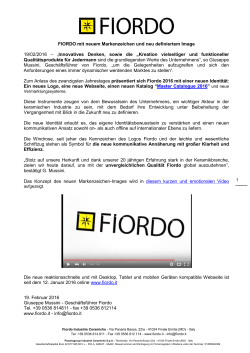 FIORDO mit neuem Markenzeichen und neu definiertem Image 19