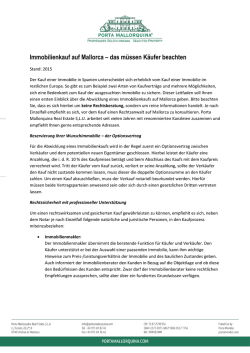 Immobilienkauf auf Mallorca &ndash; das m&uuml;ssen K&auml;ufer beachten