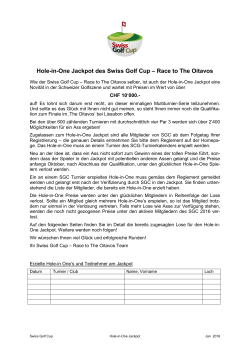 Hole-in-One Jackpot des Swiss Golf Cup &ndash; Race to The Oitavos