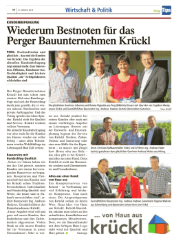Wiederum Bestnoten für das Perger Bauunternehmen Krückl
