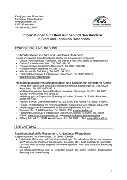 Informationen f&uuml;r Eltern mit behinderten Kindern