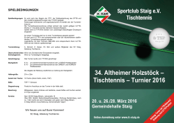 34. Altheimer Holzstöck – Tischtennis – Turnier 2016
