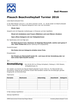 Plausch Beachvolleyball Turnier 2015