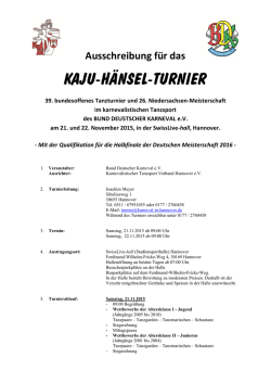 Hier die Ausschreibung für das Kaju-Hänsel