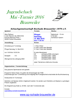 Jugendschach Mai-Turnier Brauweiler 2016