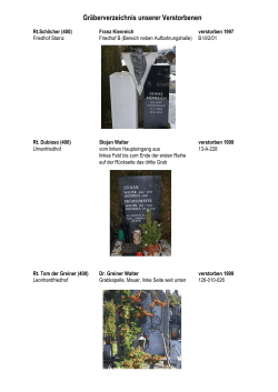 Gräberverzeichnis unserer Verstorbenen