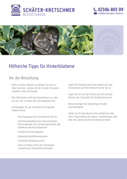 Hilfreiche Tipps f&uuml;r Angeh&ouml;rige