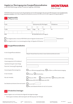 Angebot zur Übertragung einer