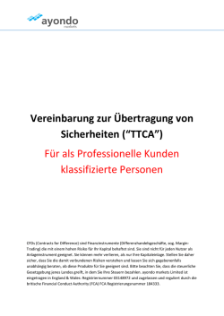 Vereinbarung zur Übertragung von Sicherheiten (“TTCA”)