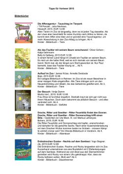 Tipps für Vorleser 2015 Bilderbücher Die