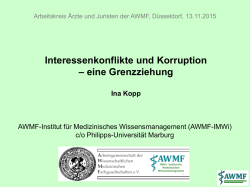 Interessenkonflikte und Korruption &ndash; eine Grenzziehung