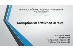(Microsoft PowerPoint - Vortrag Hoppe Korruption im ärztlichen