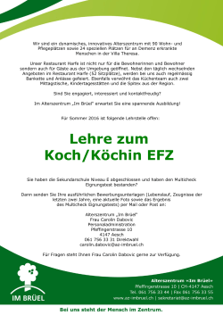 Lehre zum Koch/Köchin EFZ - az
