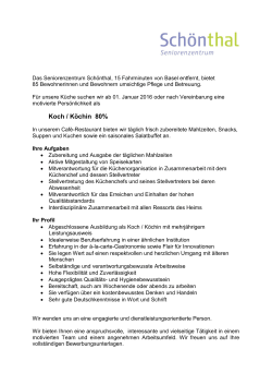Koch / Köchin 80%