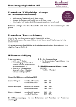 Infoblatt Finanzierungsm&ouml;glichkeiten