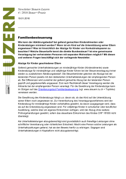 Newsletter Steuern Luzern 4 / 2016 Steuer+Praxis