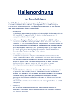 Hallenordnung der Tennishalle Issum Korrektur