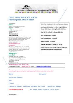 DIE ELTERN INS BOOT HOLEN Fachkongress