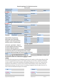 Bewerbungsbogen für Mietinteressenten