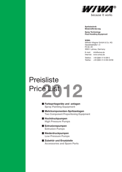 Preisliste Price List
