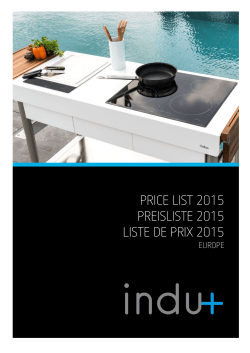 PRICE LIST 2015 PREISLISTE 2015 LISTE DE PRIX 2015