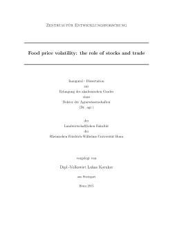 Food price volatility: the role of stocks and trade