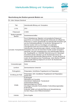 Interkulturelle Bildung und Kompetenz