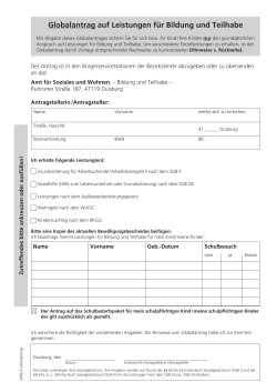 Globalantrag auf Leistungen f&uuml;r Bildung und Teilhabe