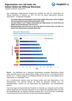 Eigenmarken von Lidl holen die besten Noten bei