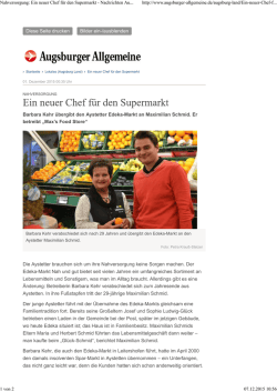 Ein neuer Chef f&uuml;r den Supermarkt