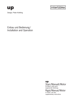 Einbau und Bedienung/ Installation and Operation up Starr/Manuell