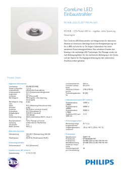 Product Leaflet: CoreLine LED Einbaustrahler RS140B (starre