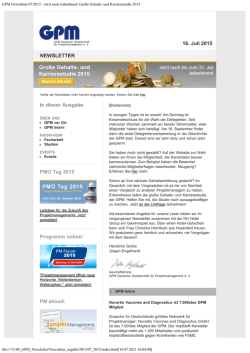 GPM Newsletter 07/2015 - Jetzt noch teilnehmen! Gro&szlig;e Gehalts