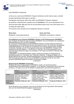 Infobrief & Checkliste 2015/2016