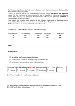Ich m&ouml;chte am Sommertraining teilnehmen Ich w&uuml;rde den Termin