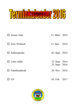 Jassen Aula 12. M&auml;rz 2016 Fam. Picknick 12. Juni 2016